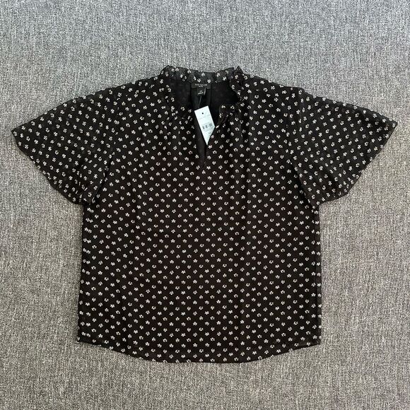 Ann Taylor Tops - Ann Taylor Black Blouse with White Floral Design